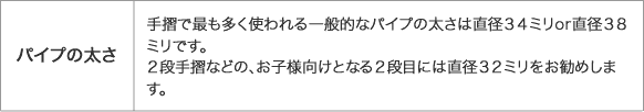 パイプの太さ